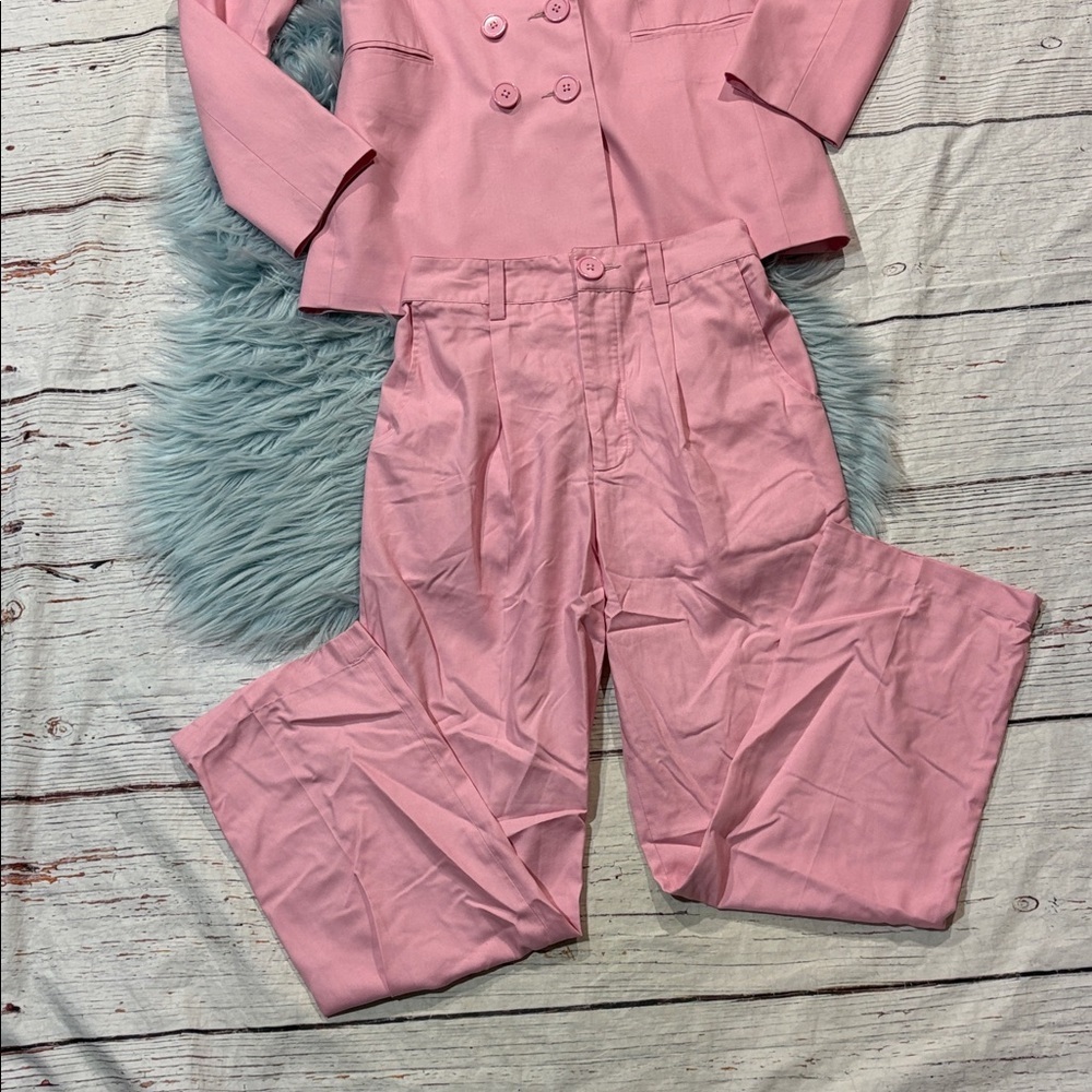 Ivy City Co Pink Blazer Barbie Trouser Pant Set Pantsuit - Picture 7 of 12